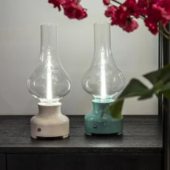 Oplaadbare tafellamp op batterij turquoise