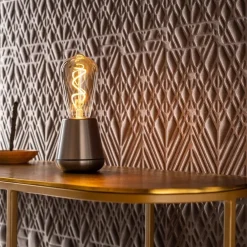 Oplaadbare tafellamp titanium met smoke lichtbron