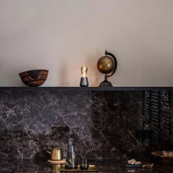 Oplaadbare tafellamp titanium met smoke lichtbron