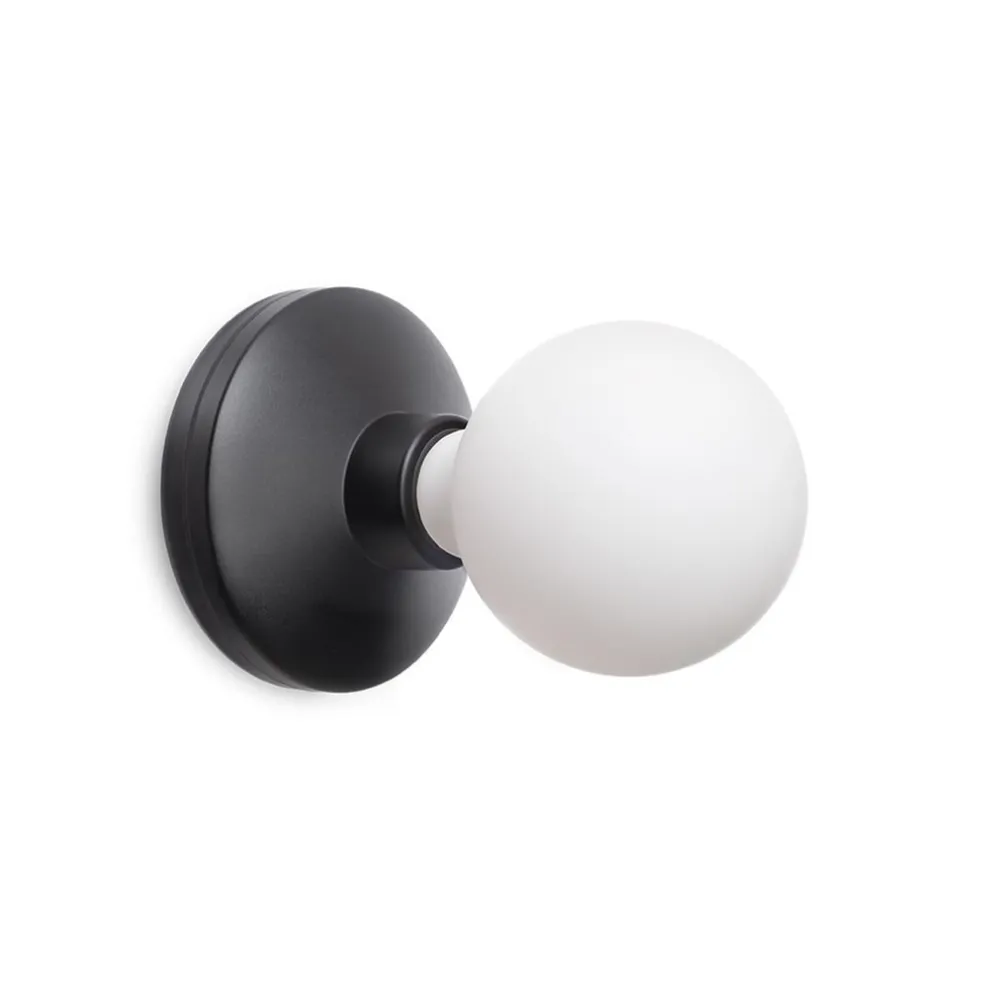 Oplaadbare wandlamp zwart incl frosted lichtbron