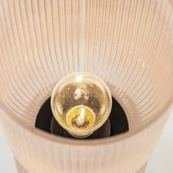 Oudroze glazen tafellamp Phoebe op batterijen van Light and living
