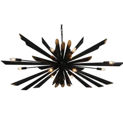 Ovale design hanglamp zwart metaal