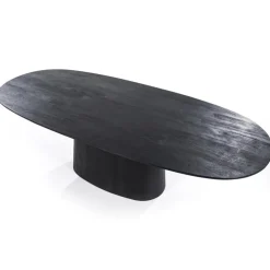 Ovale eettafel Aron 300x110 cm zwart mangohout