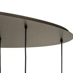 Ovale hanglamp platinum exclusief E27 lichtbronnen