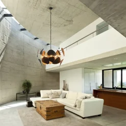 Ovale videlamp textured black met ambachtelijk brons