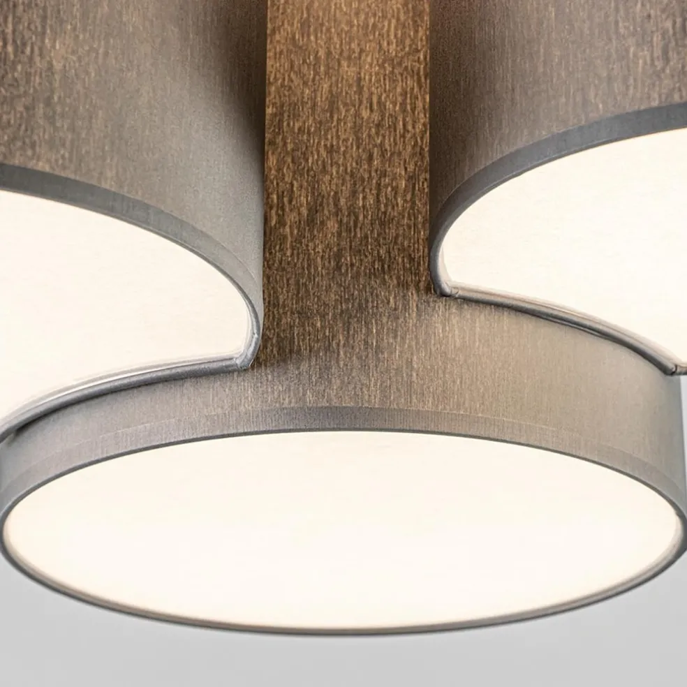 Plafondlamp 3 kappen grijs