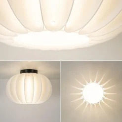 Plafondlamp Arena 30cm zwart/kap wit