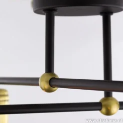 *Plafondlamp basic 4L e27 zwart/brons