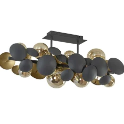 Plafondlamp Bubble 8l 76cm amber/grijs