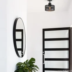 Plafondlamp cilinder geperforeerd zwart