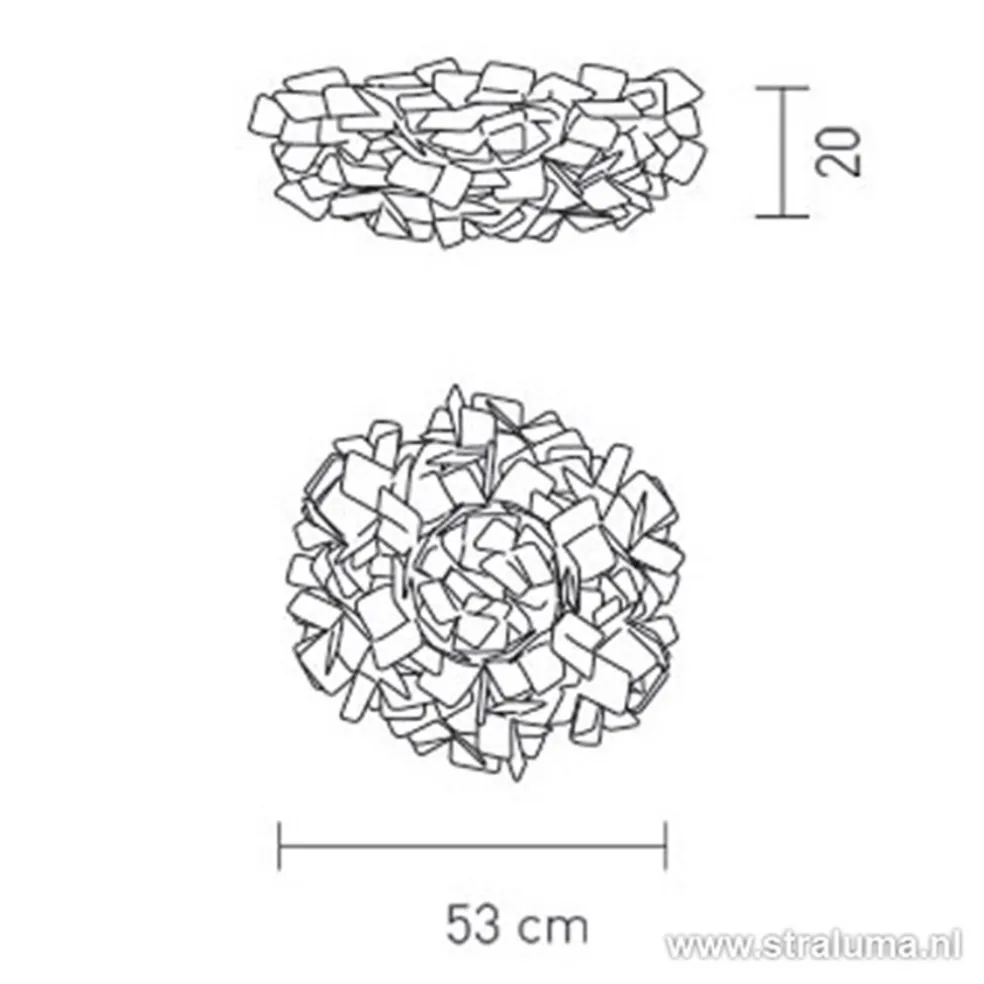 Plafondlamp Clizia 53cm fumé