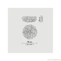 Plafondlamp Clizia 78cm zwart