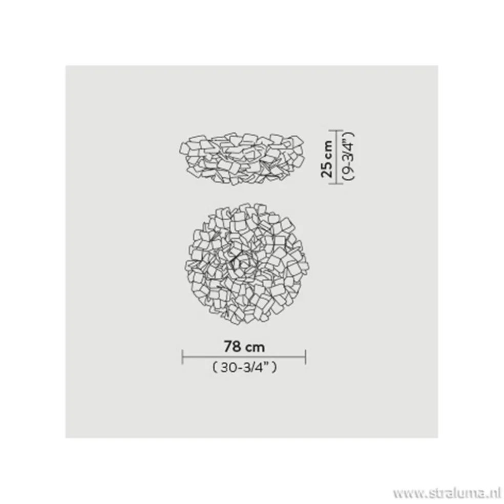 Plafondlamp Clizia 78cm zwart