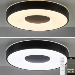 Plafondlamp Coin rond 50cm zwart CCT