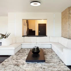 Plafondlamp Coin rond 50cm zwart CCT