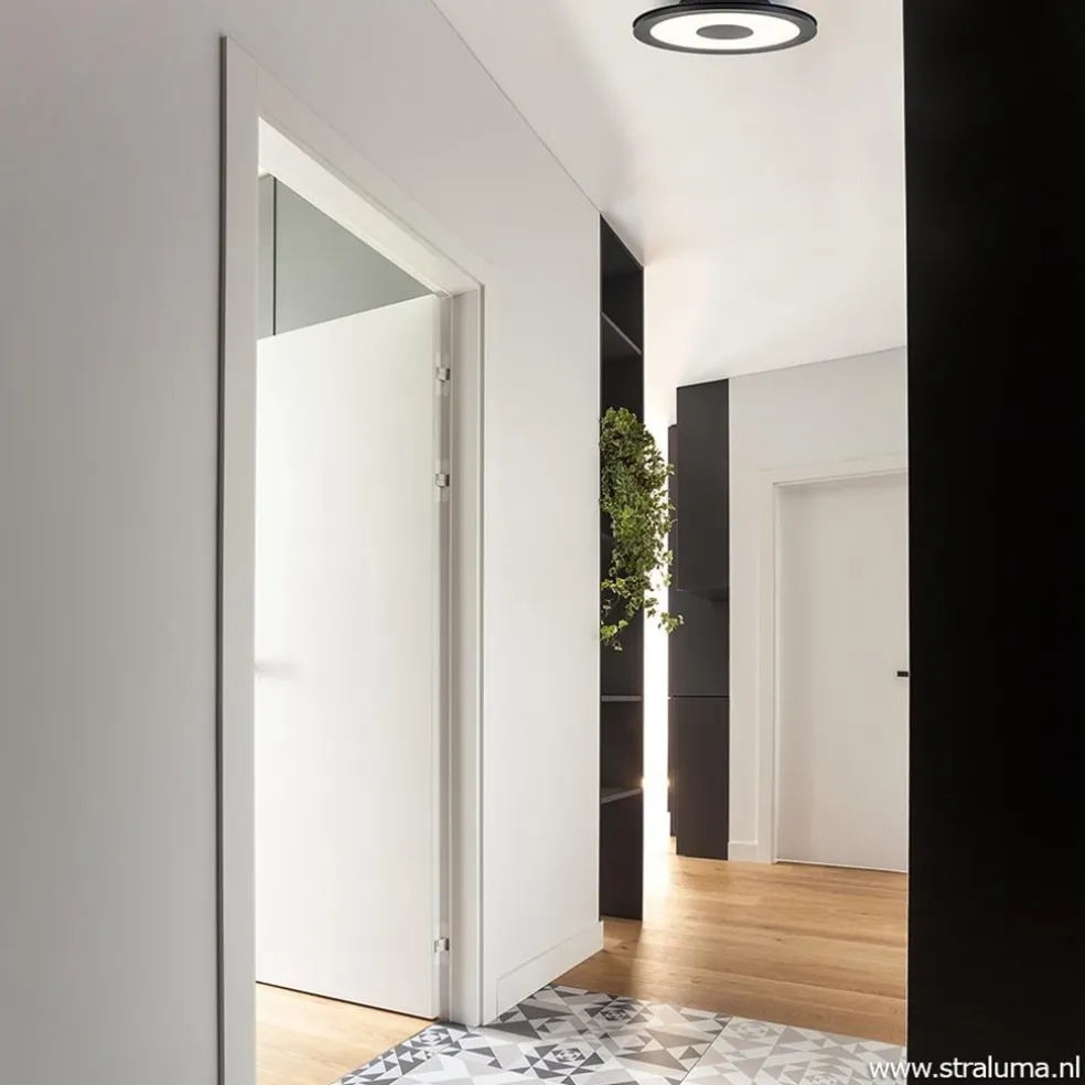 **Plafondlamp disc 32cm zwart 3-step dim