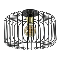 Plafondlamp draad cilinder zwart/brons