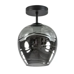 Plafondlamp Fantasy 1L zwart + smoke glas
