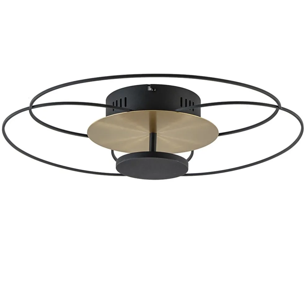 Plafondlamp Fiore zwart/goud 3-step dim