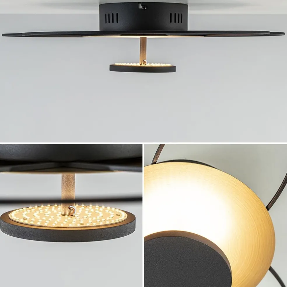Plafondlamp Fiore zwart/goud 3-step dim