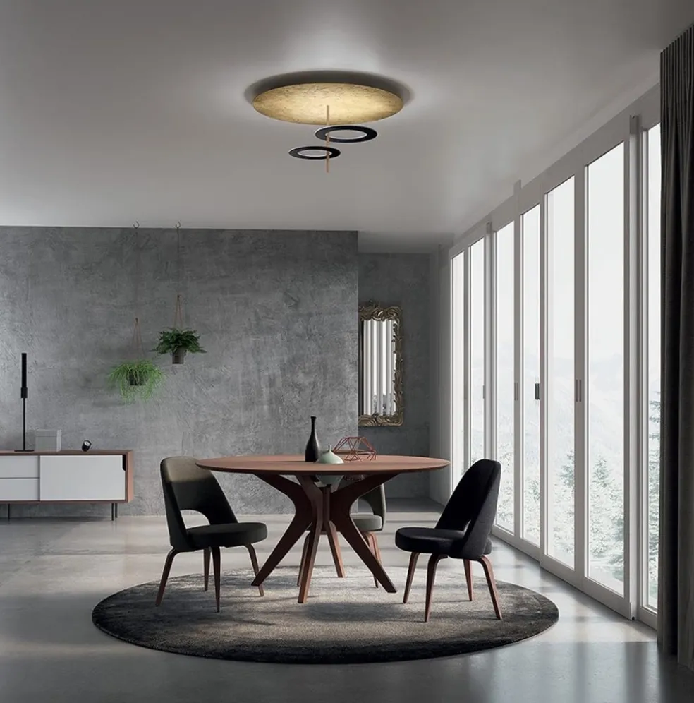 Plafondlamp Hula Hoop gold leaf/black