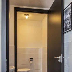 Plafondlamp klein chroom met smoke glas