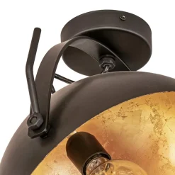 Plafondlamp koepel 30 cm gunmetal/goldleaf