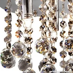 Plafondlamp kristal bollen + chroom 26cm