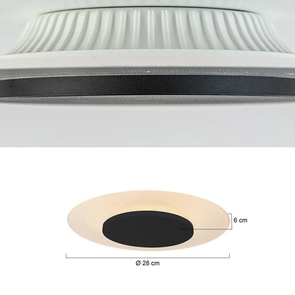 Plafondlamp Lido zwart 29cm indirect