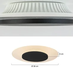 Plafondlamp Lido zwart 36cm indirect