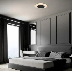 Plafondlamp Lido zwart 36cm indirect