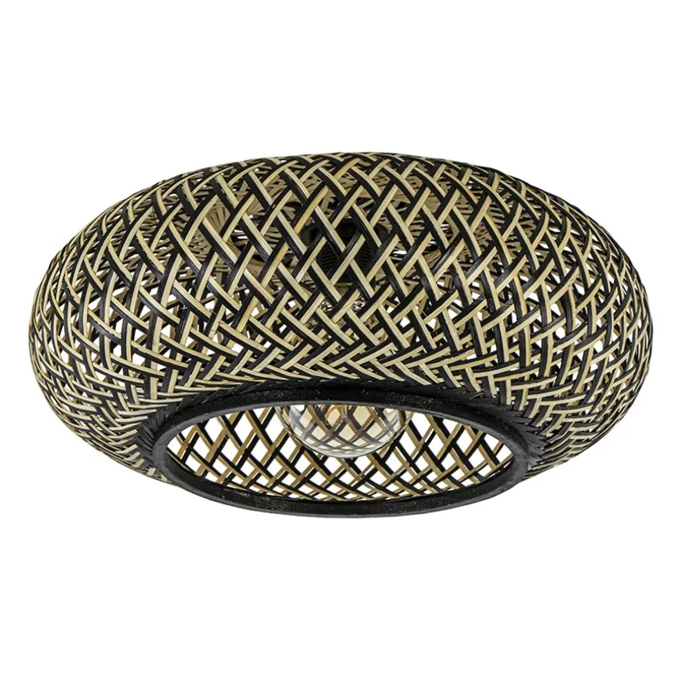 Plafondlamp Maze bamboe/zwart 40cm