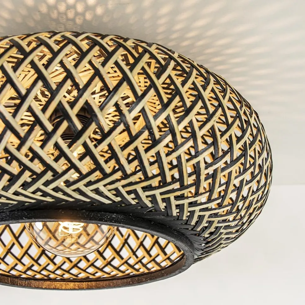 Plafondlamp Maze bamboe/zwart 40cm