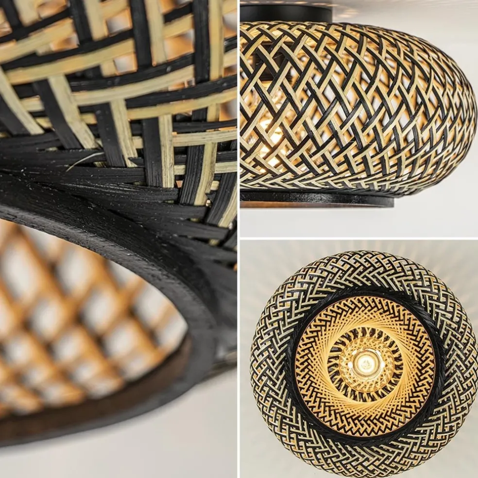 Plafondlamp Maze bamboe/zwart 40cm