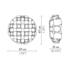 Plafondlamp Mida amber 67cm
