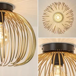 Plafondlamp Nest matgoud/zwart