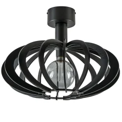 Plafondlamp Plywood zwart hout