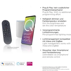 Plafondlamp Q-Marko smart vierk.zwart rgb/cct