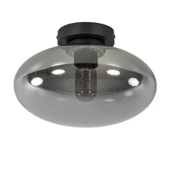 Plafondlamp Reflexion zwart+smoke glas