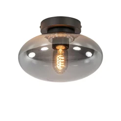 Plafondlamp Reflexion zwart+smoke glas