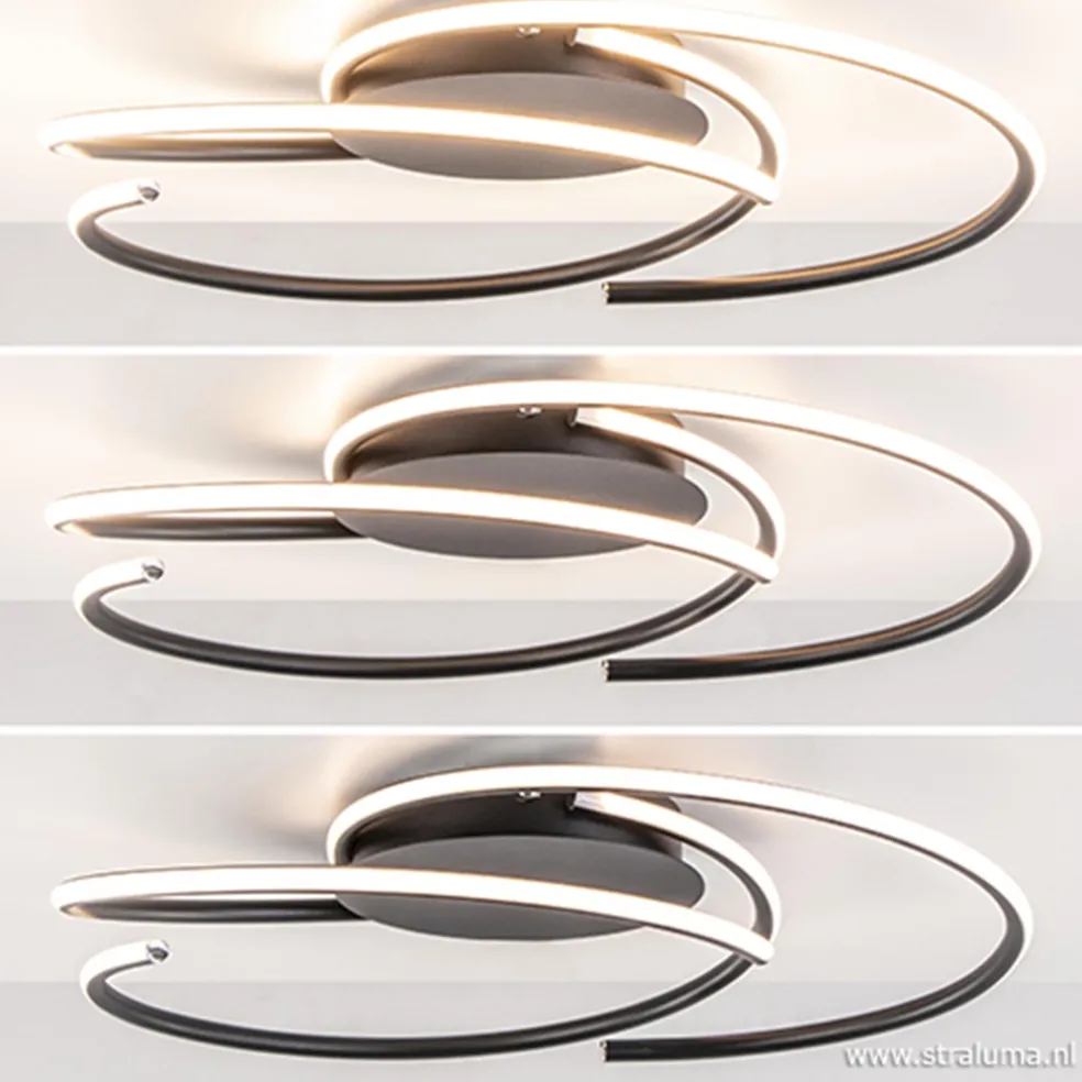 Plafondlamp Reverso zwart 3-switchdim