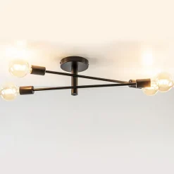 Plafondlamp Sticks 4L zwart excl. e27