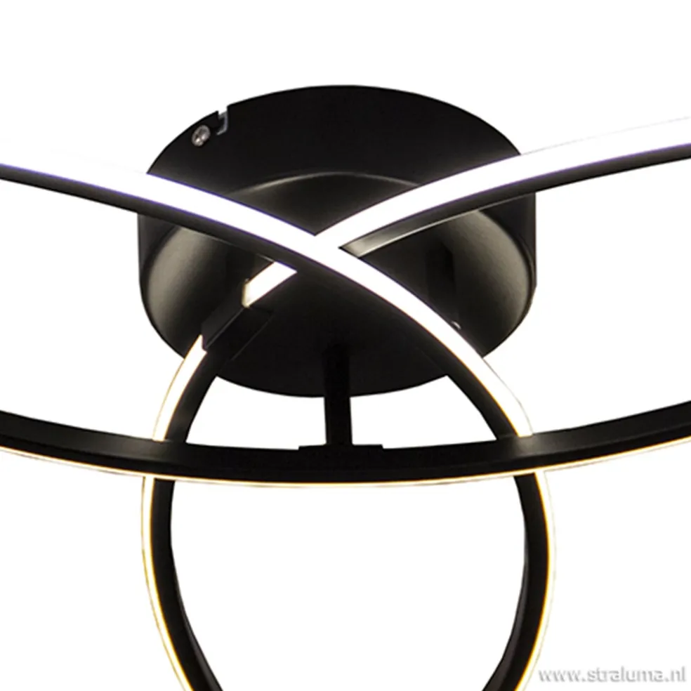 Plafondlamp 3-v eclips zwart 3-st.dimb.