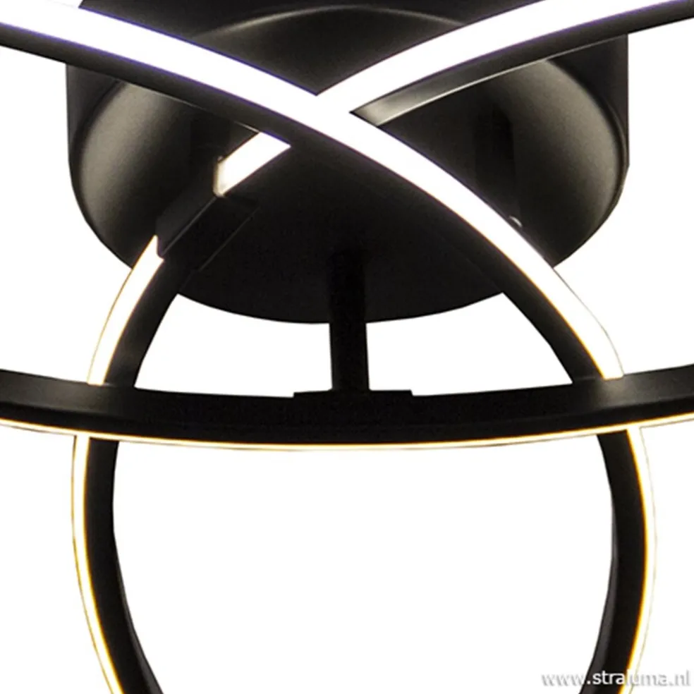 Plafondlamp 3-v eclips zwart 3-st.dimb.