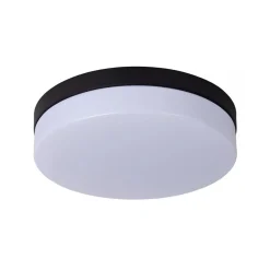 Plafondlamp zwart IP44 + bewegingssensor