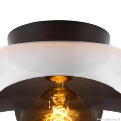 Plafondlamp zwart met smoke glas