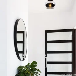 Plafondlamp zwart met smoke glas