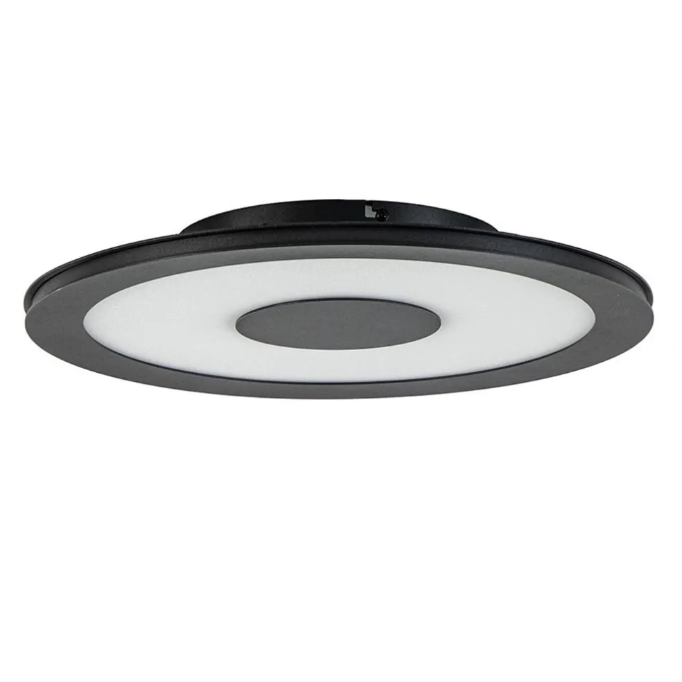 Plafondlamp zwart rond 38cm 3-st.dim.