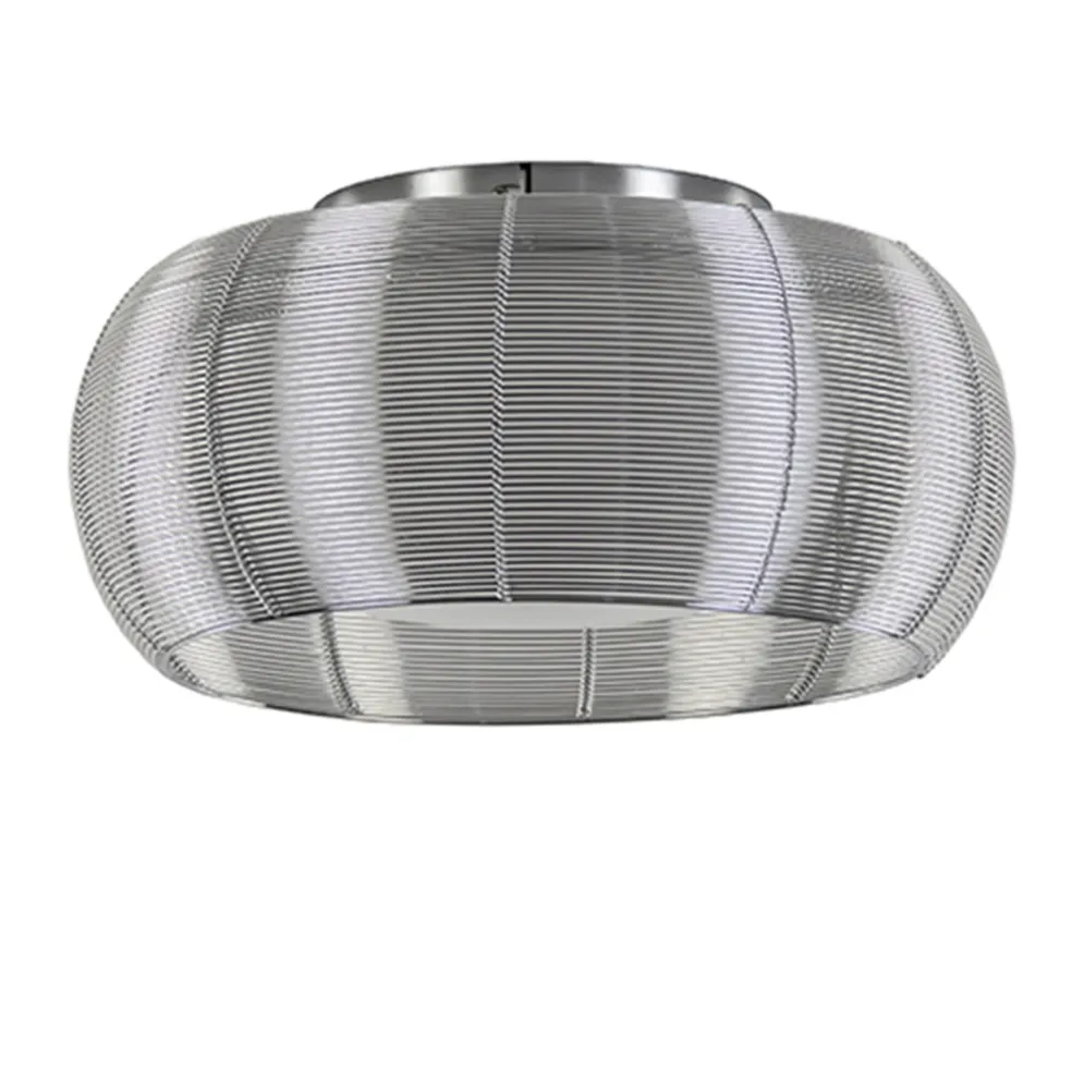 Plafondlamp-plafonnière glas en chroom