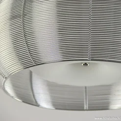 Plafondlamp-plafonnière glas en chroom